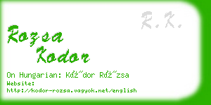 rozsa kodor business card